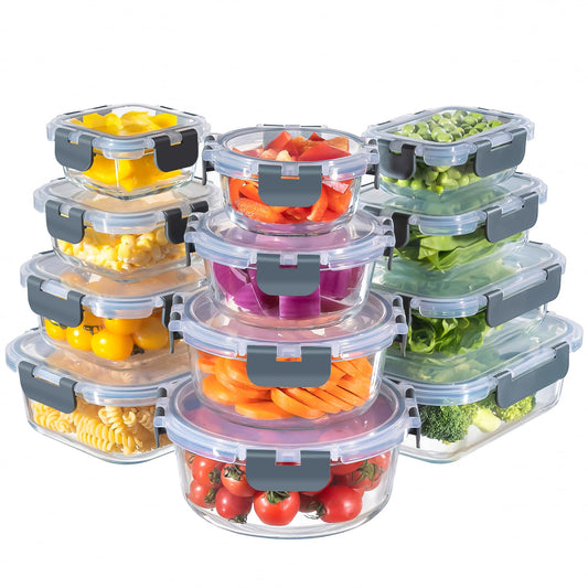 MFY 12-pack glass food containers - Gray