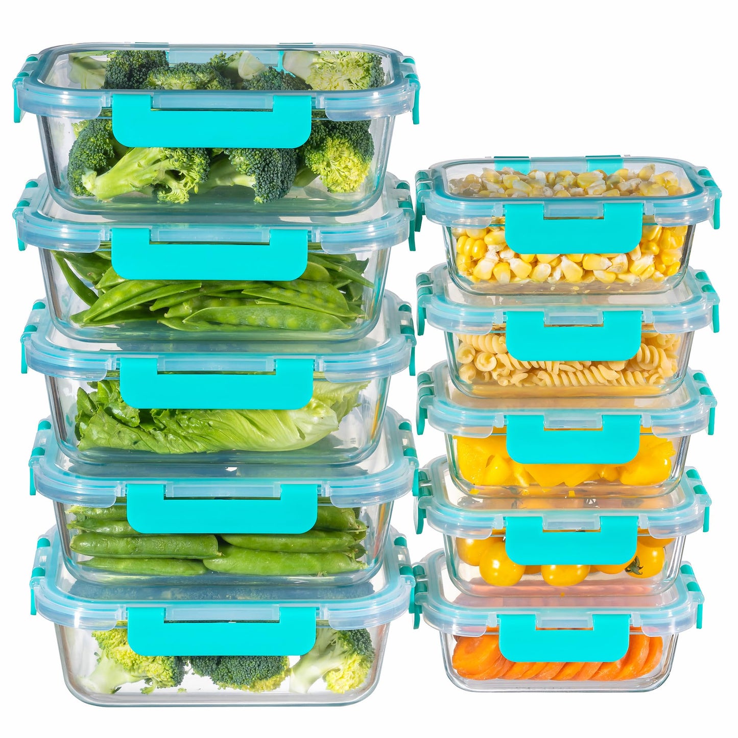 MFY 10-piece glass food containers - Green