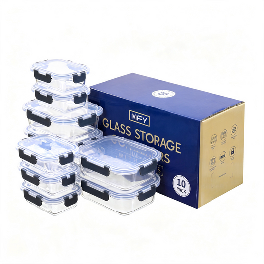 MFY 10-piece glass food storage container set