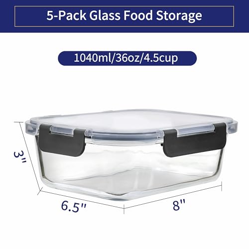 MFY 5-pack glass food containers — product detail 2